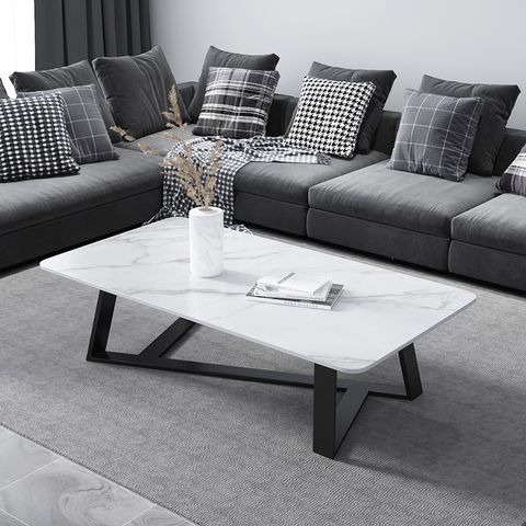 Light Luxury Minimalist Rock Plate Coffee Table – Modern Elegance For ... in Oak Solid Wood Rock Plate Coffee Table, Natural Wood / Cabinet + Slate Table